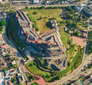 an aerial view of the ruins of the ancient city at Hostal La FLora in Cartagena de Indias +14 photos