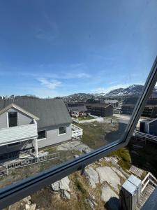 a view from the window of a house at Helt hus til leje midt i Nuuk in Nuuk