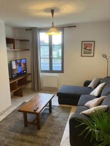 Un televizor și/sau centru de divertisment la Grand appartement centre ville château St Pierre