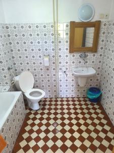 un baño con inodoro y lavabo en Izba 110, en Námestovo 2 fotos más