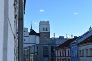 a view of a city with buildings and a tower at Pension U Jakuba in Olomouc