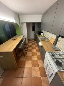Kuchyň nebo kuchyňský kout v ubytování Apartament de lux, zona centrala + 7 fotografií