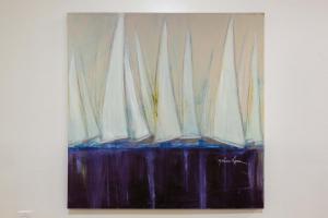 a painting of sail boats in a room at 5 BEDROOM BEACHFRONT CONDO - 2nd Floor in South Padre Island