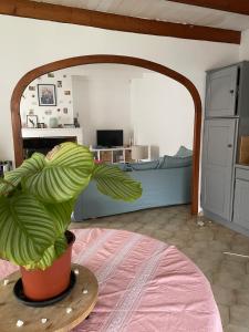 Postel nebo postele na pokoji v ubytování Maison entre terre et mer