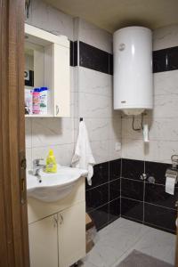 a bathroom with a sink and a mirror at Dvor Lux in Novi Pazar +30 photos