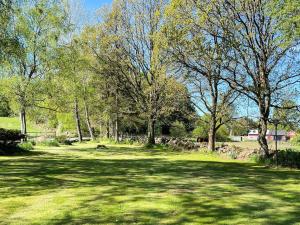 a field of grass with trees and a fence at 5 person holiday home in KLIPPAN-By Traum in Hagstad +13 photos