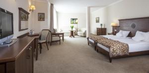 TV a/nebo společenská místnost v ubytování Hotel Lubicz