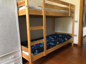 a bunk bed room with two bunk beds in a room at Villetta Simius Luxury in Simius