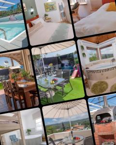 eine Collage mit Fotos eines Hauses in der Unterkunft Vila Granot - Boutique Villa in the Galilee in Shelomi