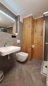 a bathroom with a toilet and a sink at Stadtappartement Saalfelden in Saalfelden am Steinernen Meer