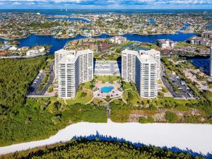 an aerial view of the condominiums at the resort at Waterfront Condo - Beach Access & Pool Luxury in Marco Island
