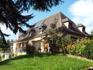a house with a green lawn in front of it at La demeure aux Pins in Lourdes