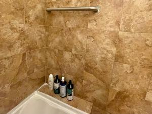 Ένα μπάνιο στο Cozy, Spacious Self-checkin Apartment in Chicago I Car Rental Available