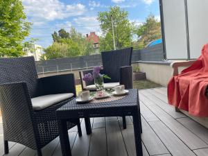 Balkón nebo terasa v ubytování Apartament - jak w domu - 130m2 z Tarasem i ogródkiem