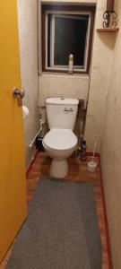 a bathroom with a toilet and a window at Basildon House of Muralist in Basildon +26 photos