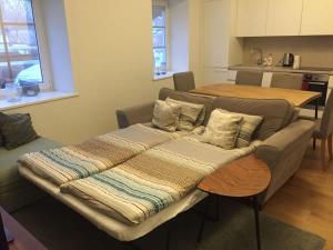 un soggiorno con un divano e un tavolo di Domillion 3bdr 2baths President Palace park L419A a Vilnius Altre 19 foto