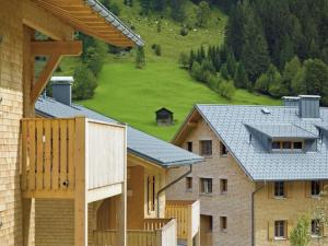 an overhead view of a group of houses at Chalet in Brand nahe Skilift & Pisten in Brand +23 photos