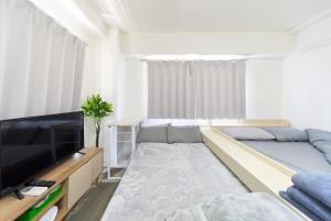 TV a/nebo společenská místnost v ubytování Maison Junes 21