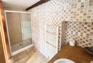 a bathroom with a shower and a toilet at Duplex au coeur d'Embrun in Embrun +7 photos