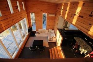 an overhead view of a living room in a cabin at Vietos Villa 