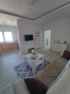 a living room with a couch and a table at Apartamenty Jasna, Mieszkania in Ostrów Wielkopolski
