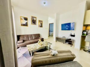 Χώρος καθιστικού στο Cozy 2 bedroom apartment in DN