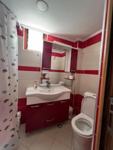 サランダにあるVilla Behar - Lagoonの洗面台とトイレ付きのバスルーム +4枚の写真