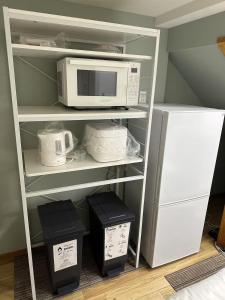 Η κουζίνα ή μικρή κουζίνα στο 101 Melon Home 難波日本橋 徒歩10分 黒門市場 徒歩5分 心斎橋 1駅 広いお部屋