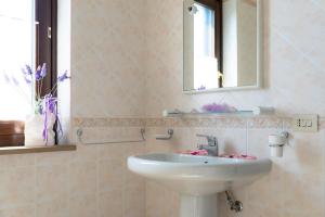 a bathroom with a sink and a mirror at Agriturismo Musto in Ceraso