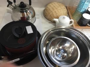 a kitchen counter with a toaster and a pot and pans at Guest house Kintoto - Vacation STAY 9781 in Kanazawa +8 photos
