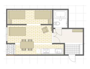 a plan of a building with a brick wall at Takayama - Apartment / Vacation STAY 34381 in Takayama +2 photos