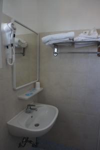 チェゼナーティコにあるHotel Inesのバスルーム(洗面台、鏡付)