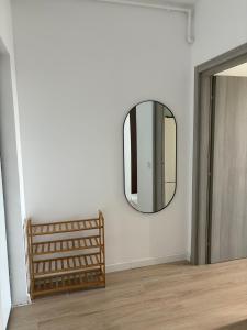 een spiegel aan een muur in een kamer bij Sarah Home in Boekarest