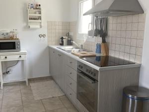 Kuchyň nebo kuchyňský kout v ubytování Villa in Loutra with Sea View and Pool