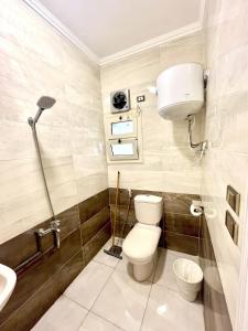 a bathroom with a toilet and a sink at Rose Room in Cairo +12 photos
