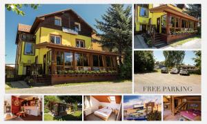 a collage of four pictures of a house at Dovolenkový dom Ela pets friendly in Poprad