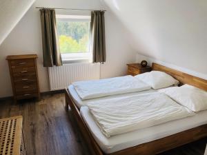 ブリーロンにあるGroup Getaway in Brilon-Waldのベッド2台と窓のある寝室 +32枚の写真