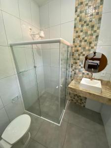 Koupelna v ubytování Hostel Vila Tour