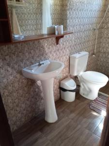 a bathroom with a sink and a toilet at Ña Susi in Encarnación
