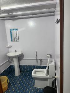 a bathroom with a toilet and a sink at Home De francisco in Canacona
