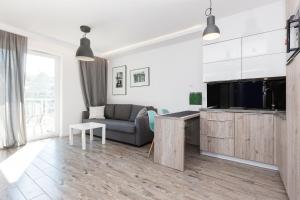 Televízia a/alebo spoločenská miestnosť v ubytovaní Apartament Szczęśliwa Dziewiątka