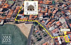 an aerial view of a city with a building at Casa Guogu by AmazINN Places 1f in Panama City +29 photos