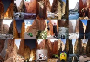 un collage de fotos de montañas y gente en Maison d'Hôte Valentine en Tinerhir