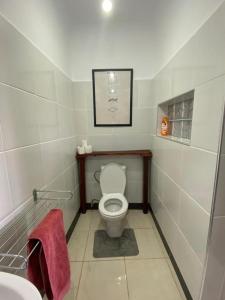 a small bathroom with a toilet and a sink at le petit yucca - chambre groovy in Tiznit +23 photos