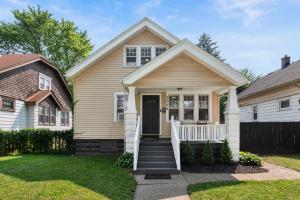 a house with a front door and a porch at Cozy 3BR for Traveling Nurse and Families by Mys House in Milwaukee