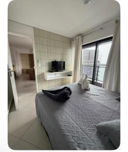 TV a/nebo společenská místnost v ubytování Apartamento 21 Fortaleza