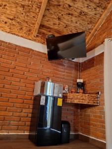 Η κουζίνα ή μικρή κουζίνα στο Cabaña La escondida