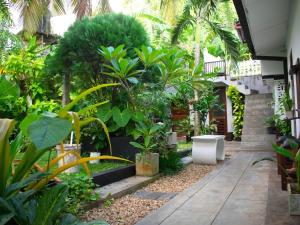 a garden with trees and plants in a building at Piccolo Villa in Hikkaduwa