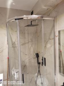 オトフォツクにあるSuper studio w centrum miastaの浴室のガラス扉付きシャワー +45枚の写真