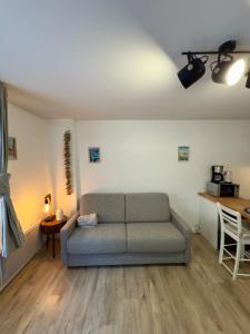 a living room with a couch and a table at Studio Centre-ville de Vannes in Vannes